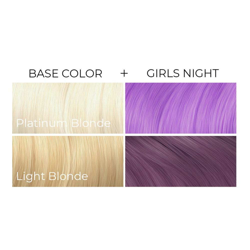 ARCTIC FOX Girls Night dye streak on hair demonstrating long-lasting color.