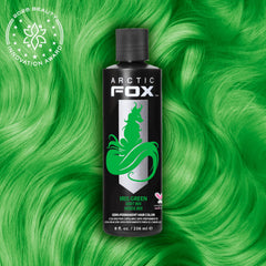 ARCTIC FOX Iris Green color swatches showing grassy hue for planning looks.