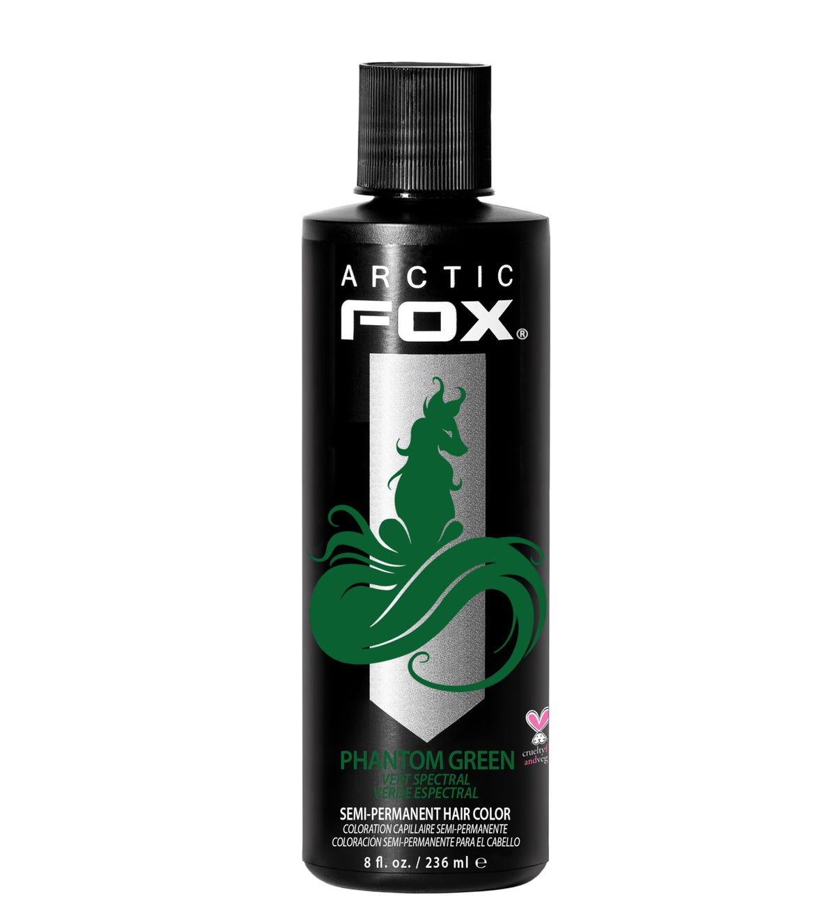 ARCTIC FOX Phantom Green bottle showcases vibrant color with vegan, gentle formula