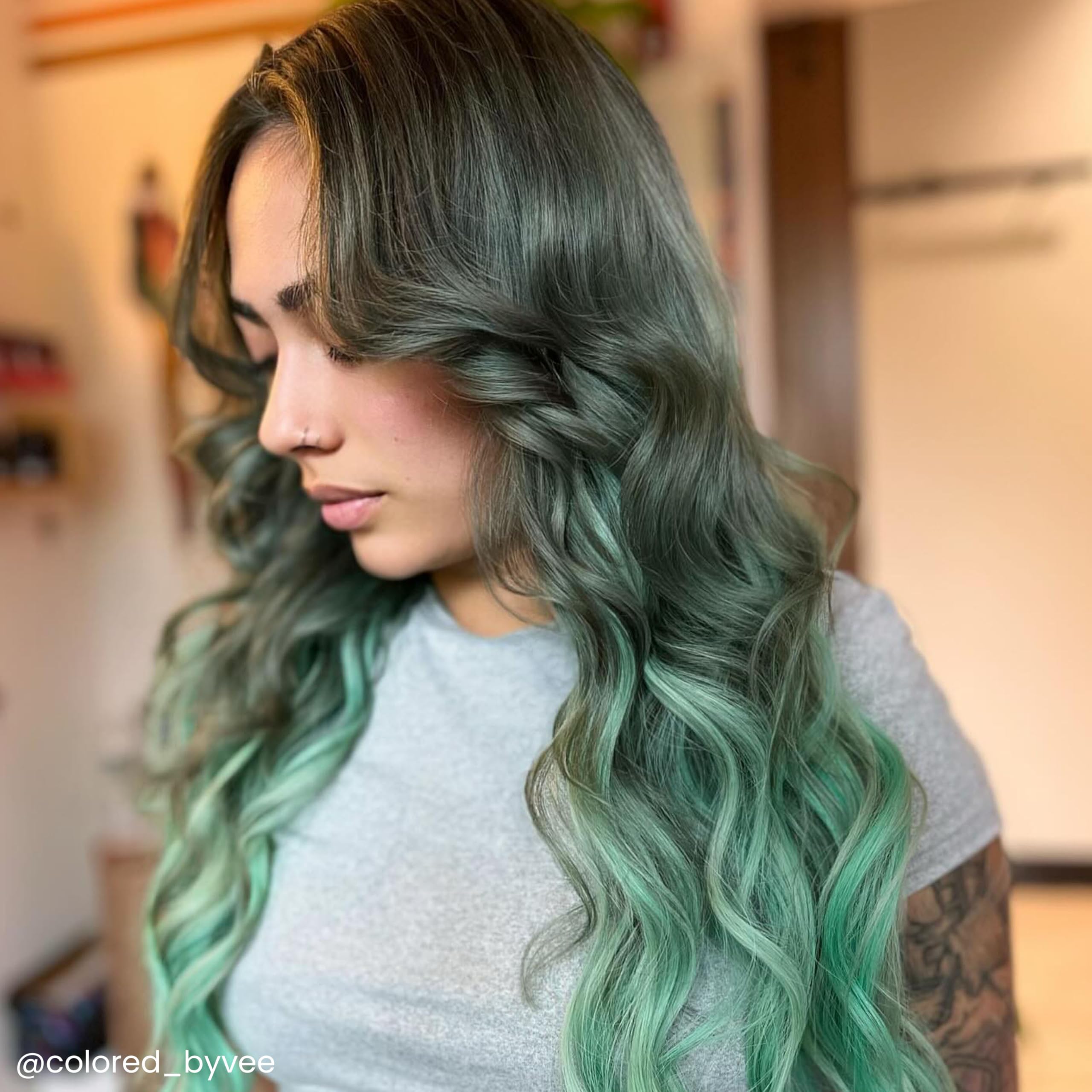 Arctic Fox Pistachio Macaron soft-hair result highlights conditioning during coloring