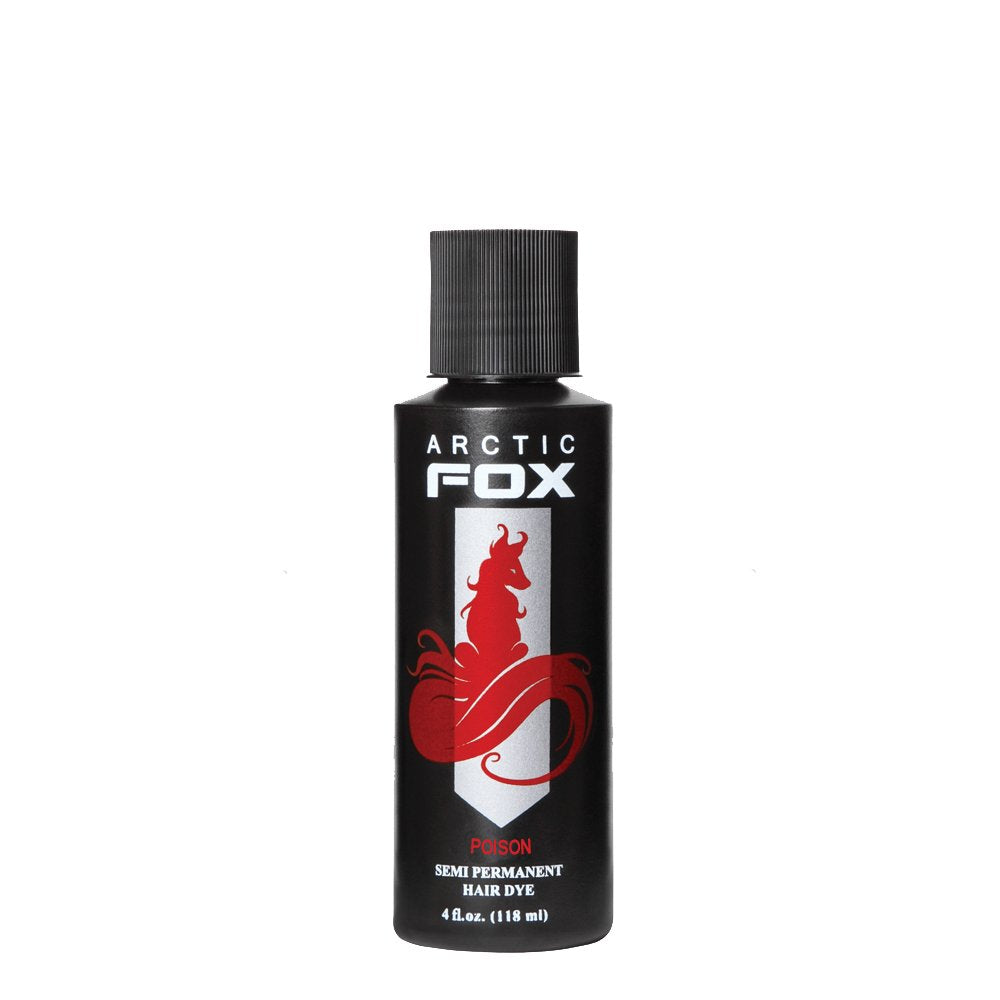 ARCTIC FOX Poison bottle-front showcases bold semi-permanent color for vibrant red results.