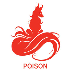ARCTIC FOX Poison dye-swirl captures the orange-leaning red tone on hair.