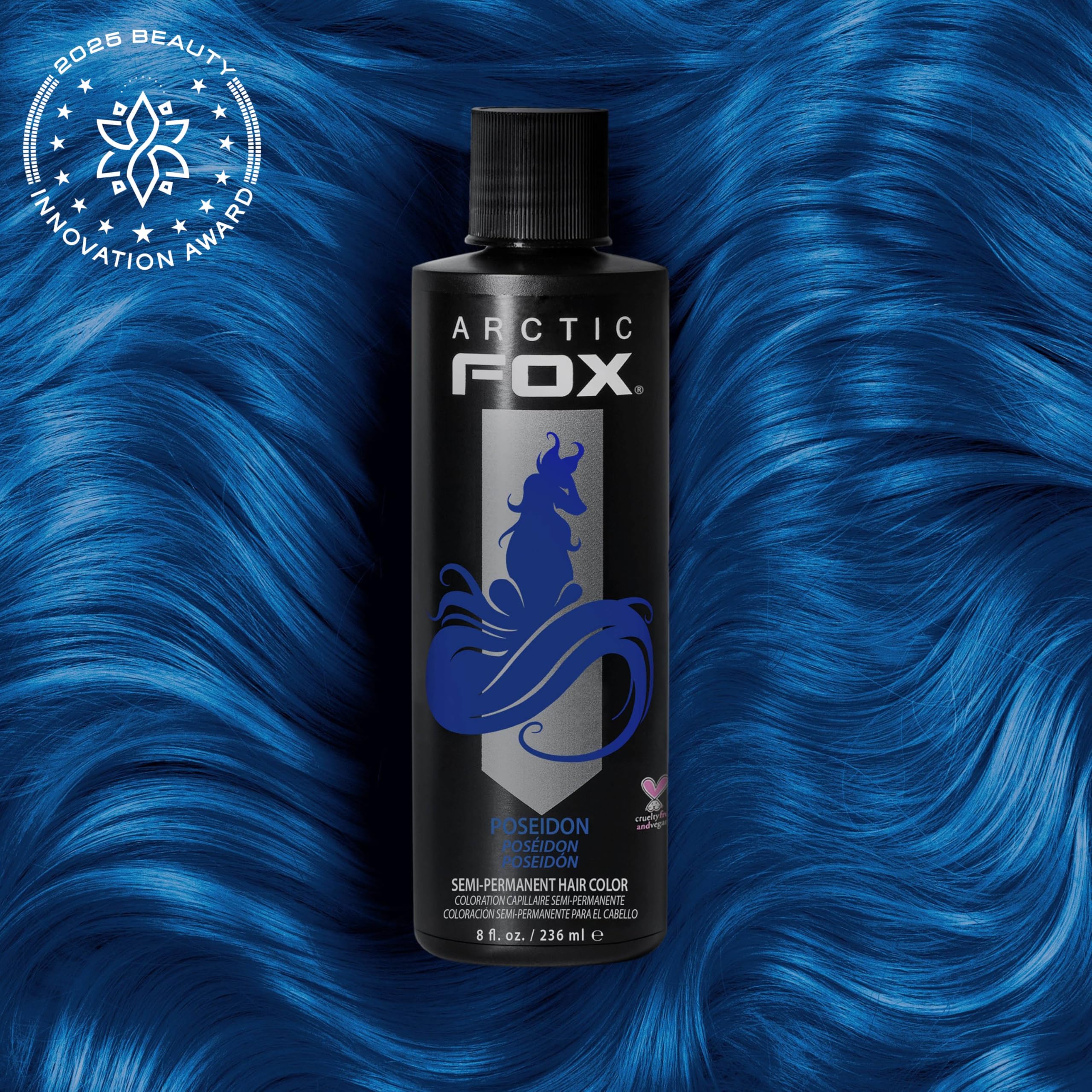 Arctic Fox Poseidon swatches illustrate customizable blue options for gradient looks.