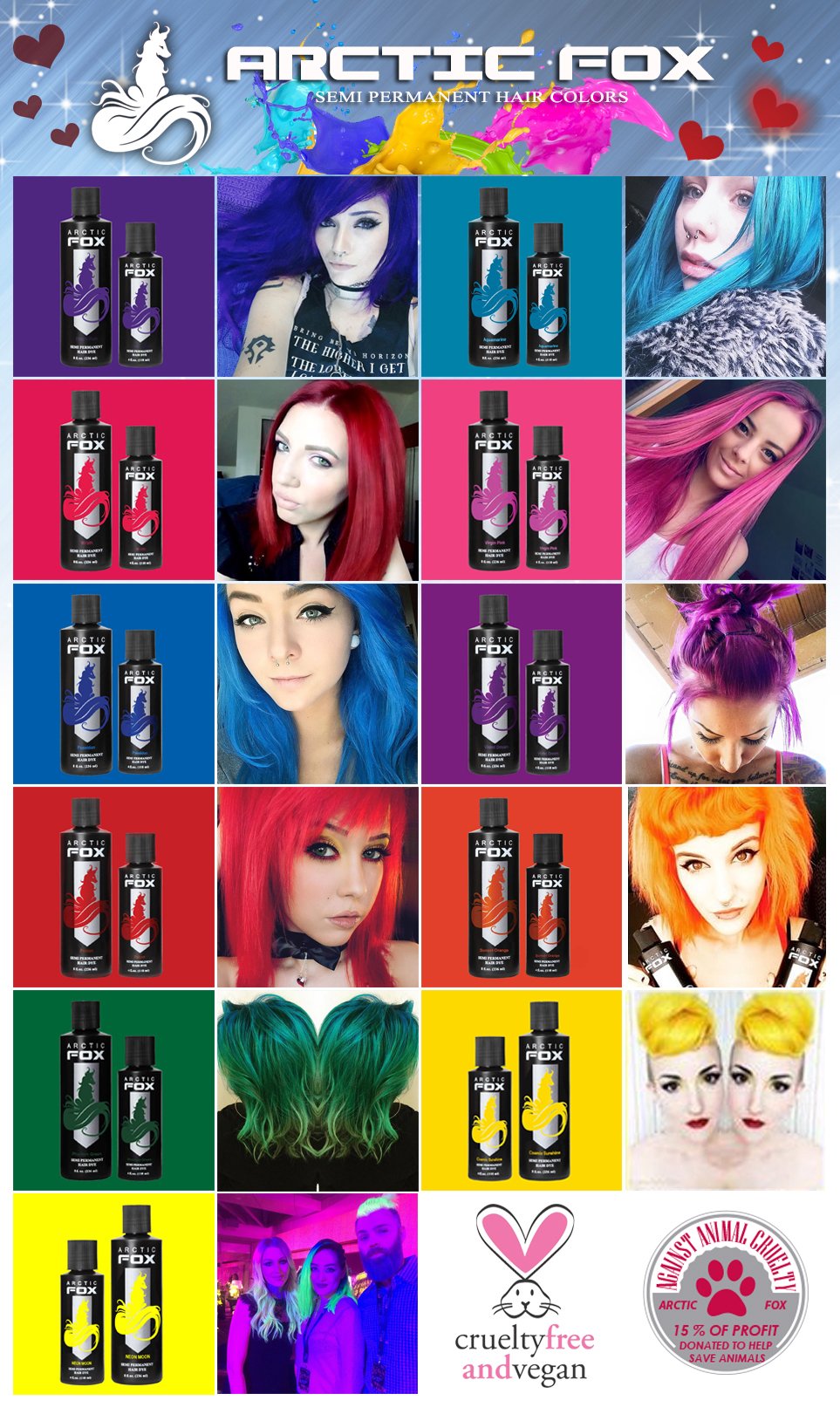 ARCTIC FOX Sterling color swatch highlights cool blonde compatibility and customizable shade options.