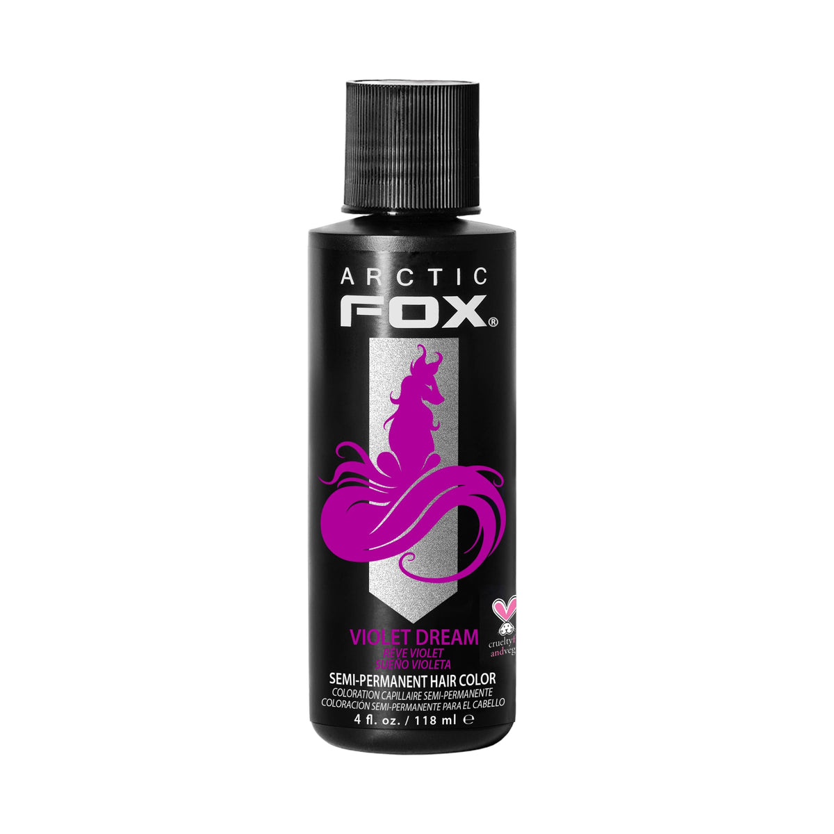 ARCTIC FOX Violeta Sueño: botella de tinte semipermanente para color intenso y duradero.