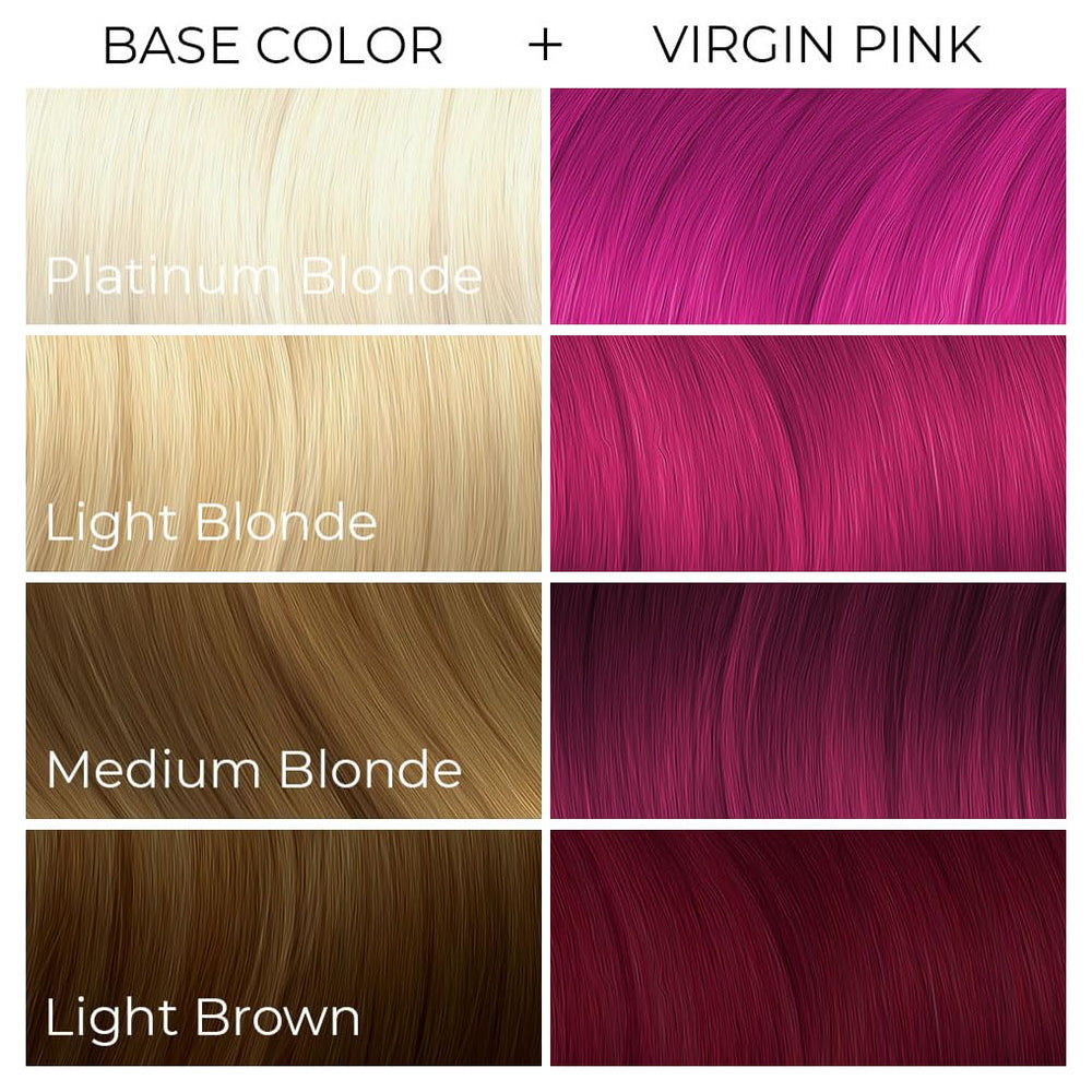 ARCTIC FOX Virgin Pink color swatches for shade comparison