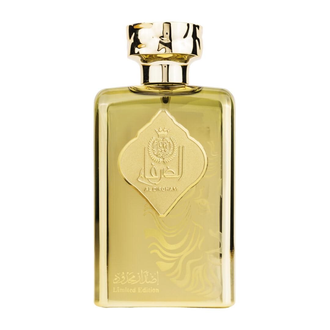 Ard al Zaafaran Al Dirgham limited edition bottle front view, versatile unisex fragrance.