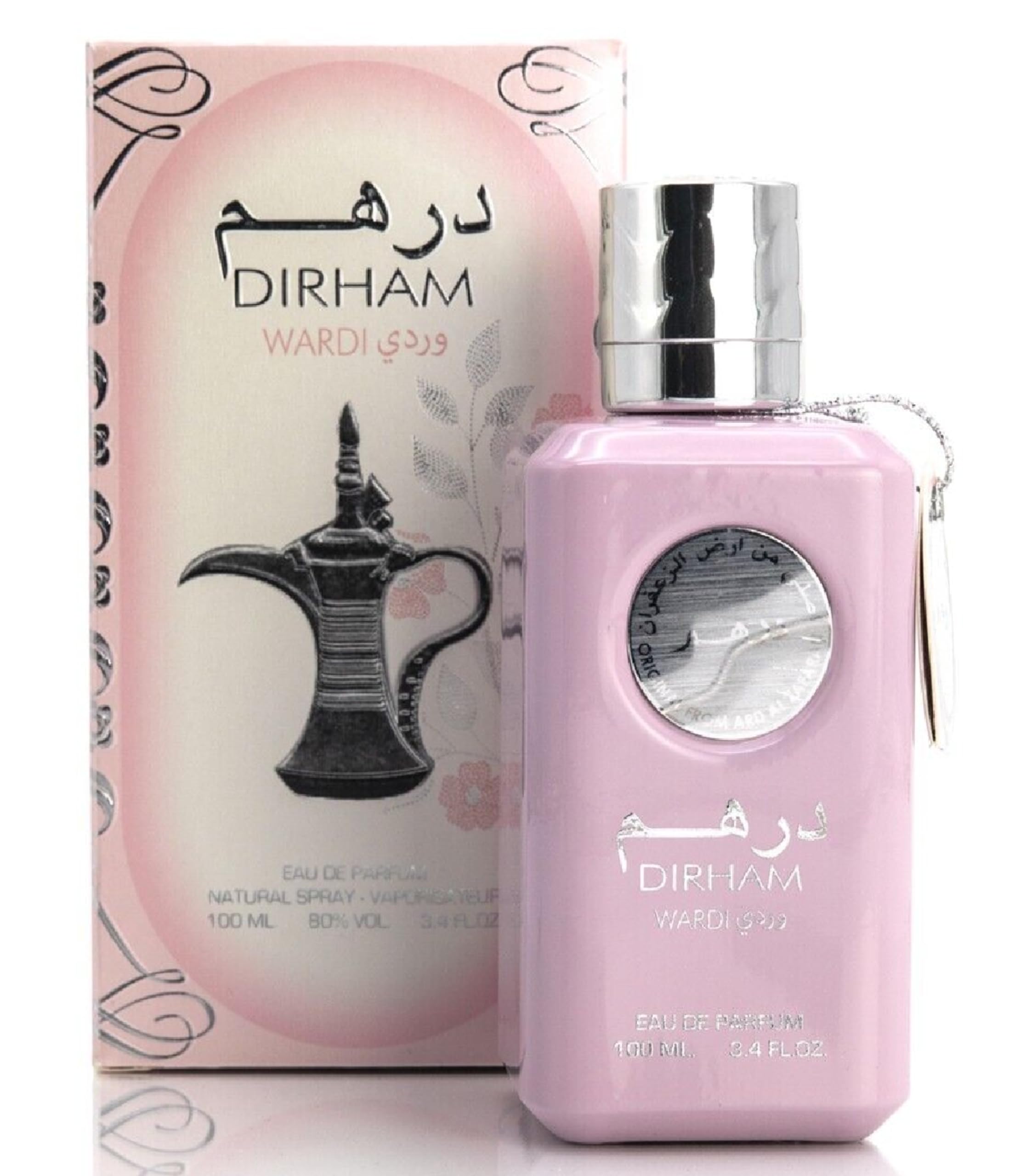 Ard al Zaafaran Dirham Wardi packaging on display, gift-ready elegance.