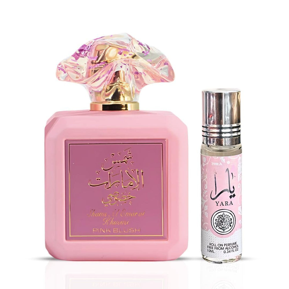 Ard Al Zaafaran Pink Blush EDP bottle front for lasting elegance.