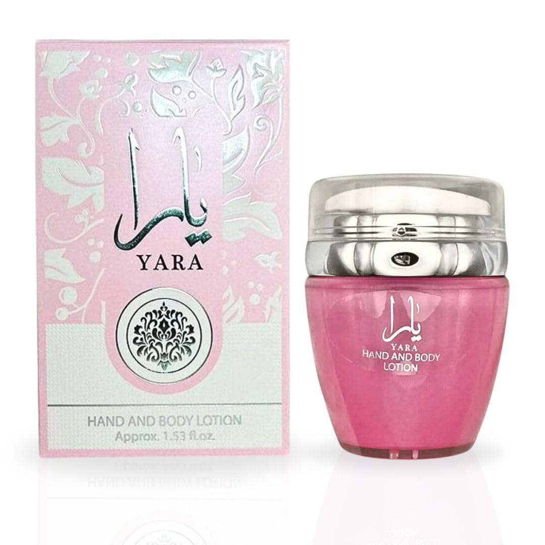 Ard al Zaafaran YARA lotion tube closeup for travel-friendly hydration and scent.
