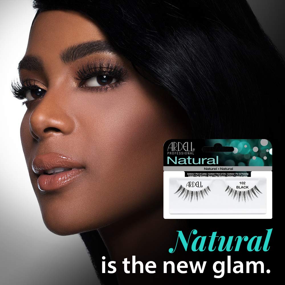 Ardell 102 Demi Black lashes with InvisiBand for an undetectable lash line and all-day wear.