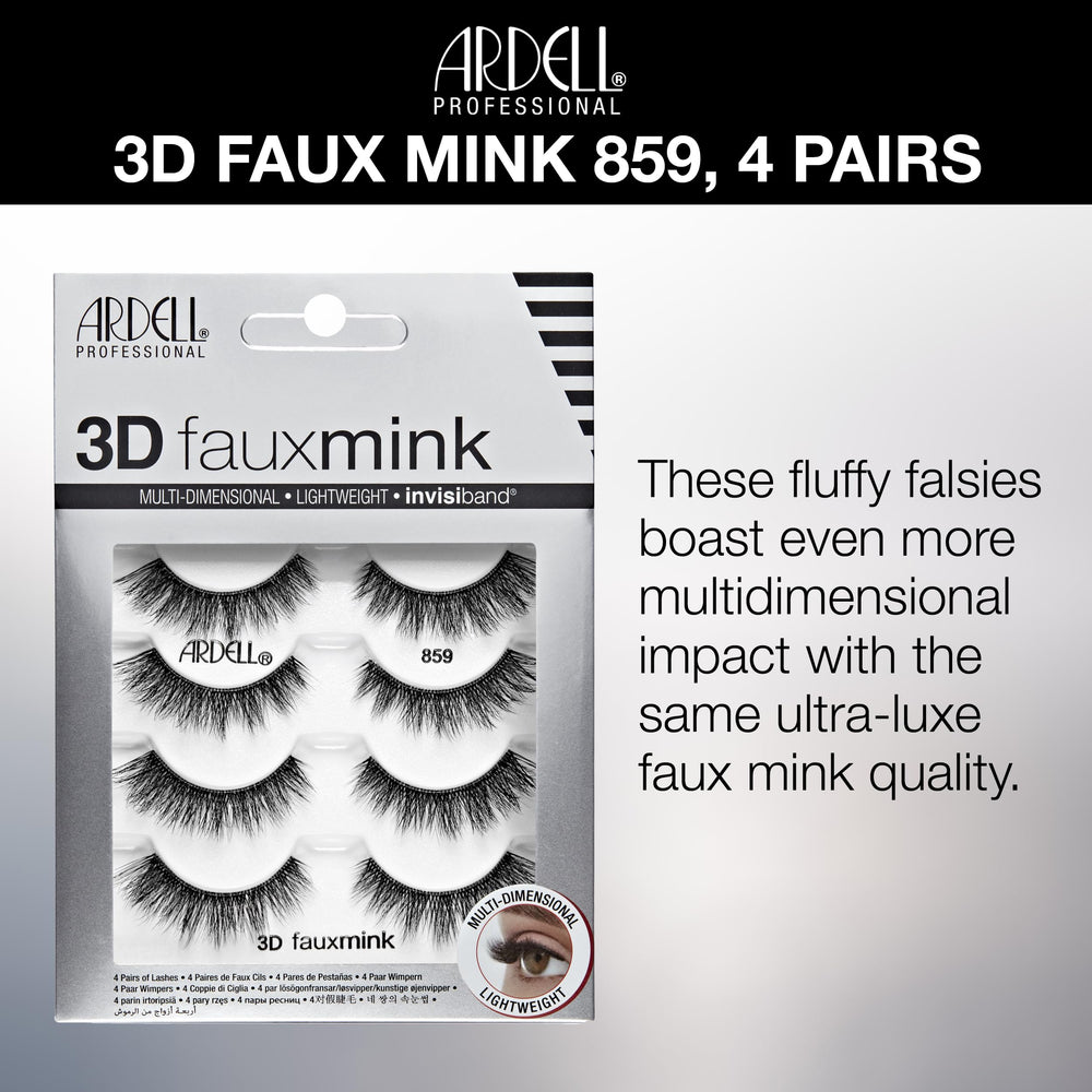 Ardell 3D Faux Mink Lashes demi wisps flared design adds eye-opening drama.