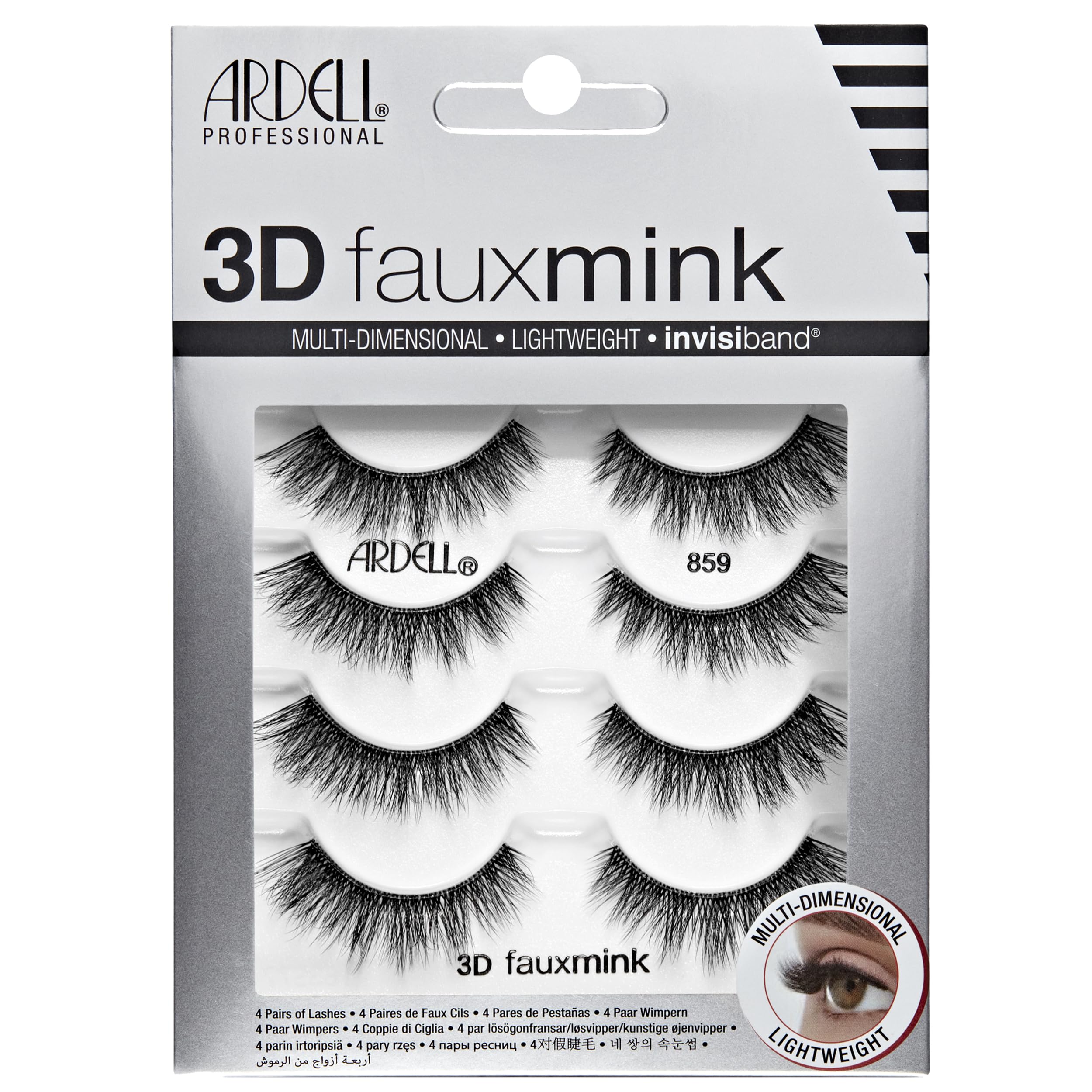 Ardell 3D Faux Mink Lashes Invisiband closeup band for seamless comfort and secure wear.