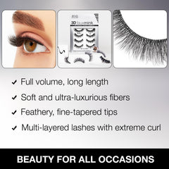 Ardell 3D Faux Mink Lashes Invisiband knot-free for a lightweight, secure fit.