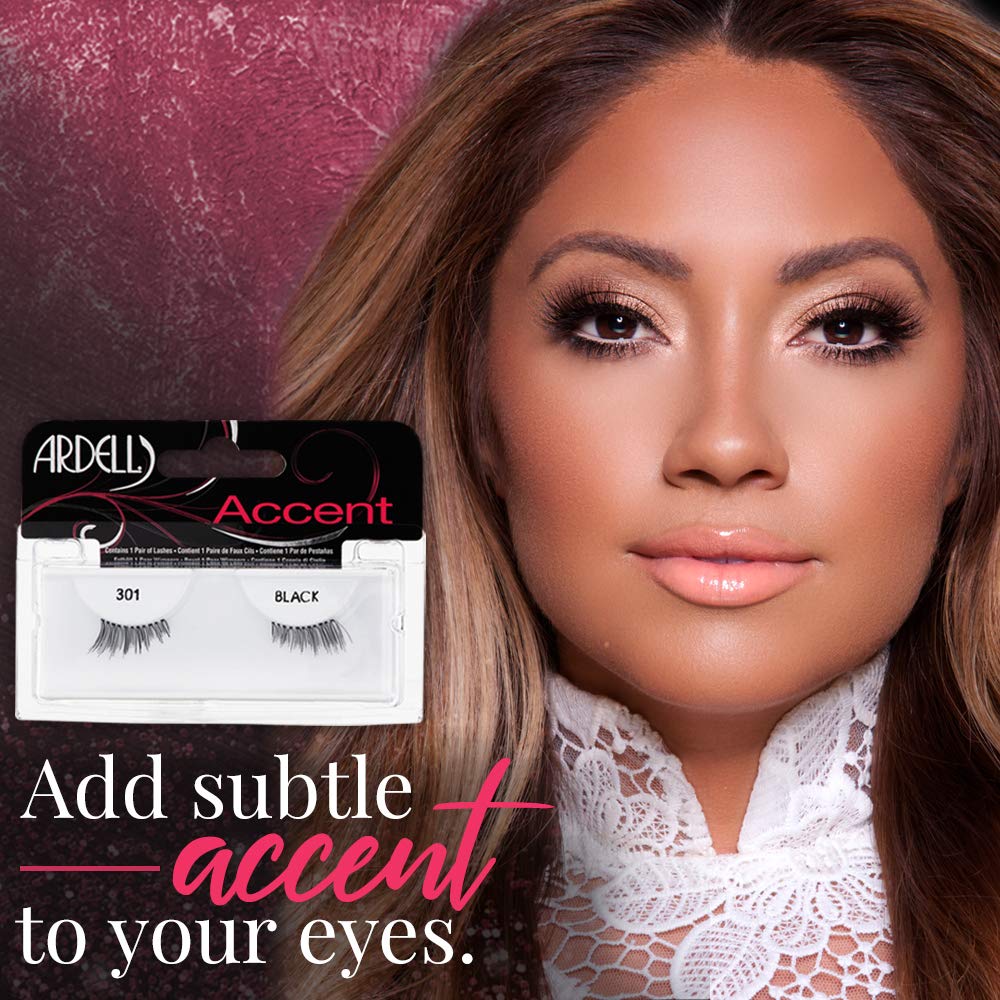 Ardell Accent Half Lashes 301 wispy add light volume for a comfortable wear.