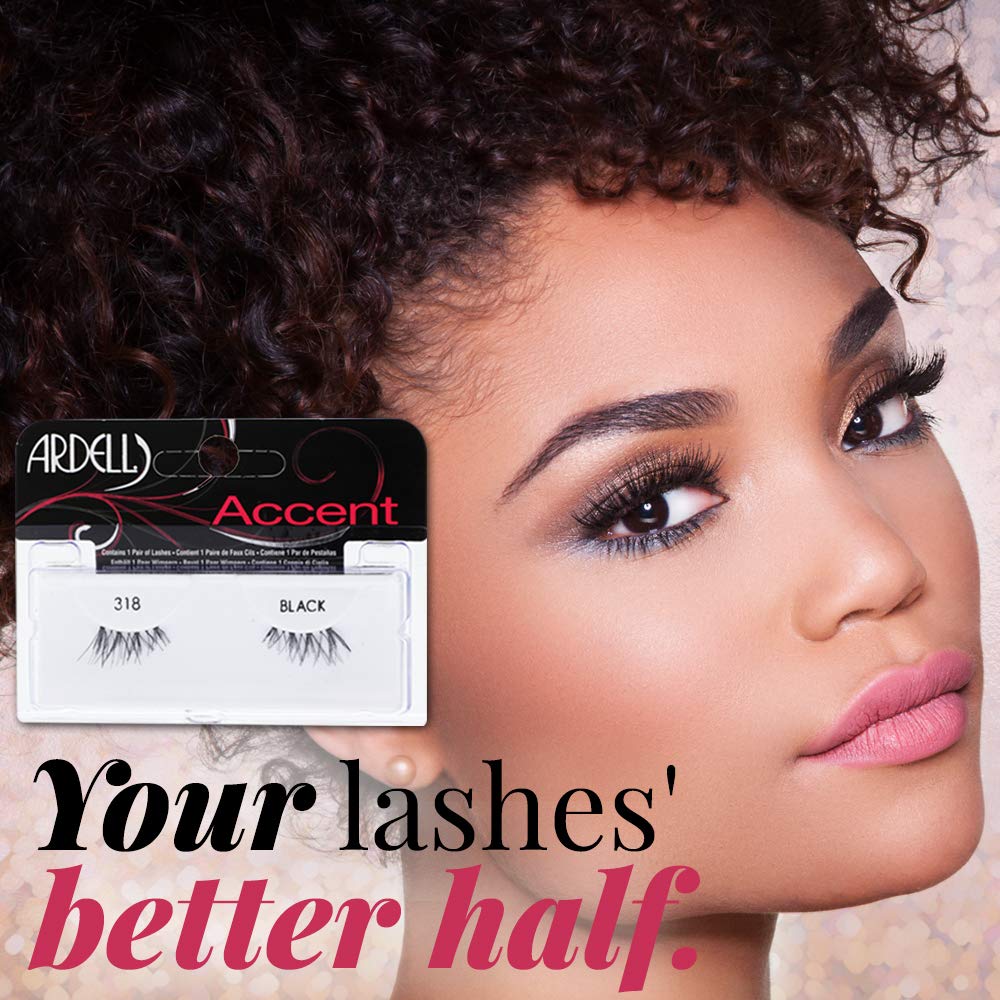 Ardell Accent Half Lashes 318 closeup fiber detail showing natural texture