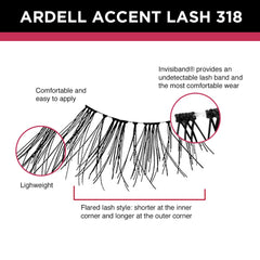 Ardell Accent Half Lashes 318 wispy finish adding soft length at outer corner