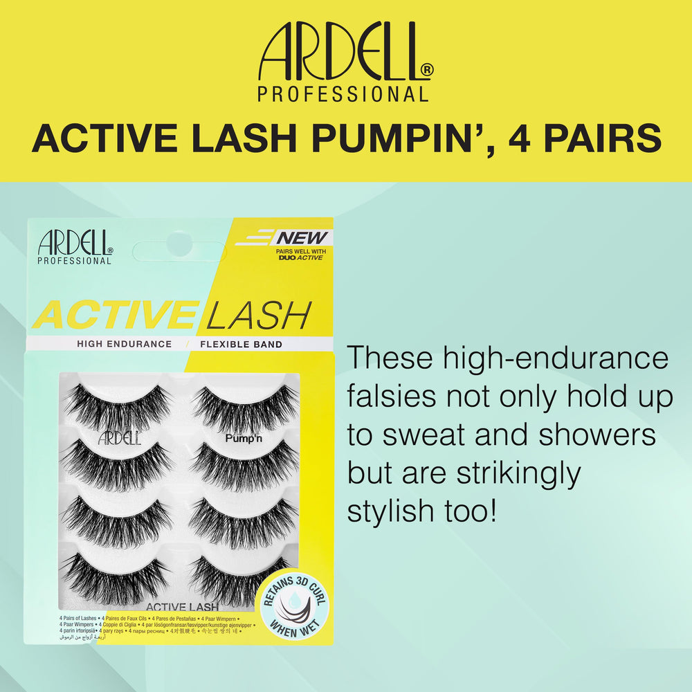Ardell Active Lash sweat-proof lashes stay put through workouts and heat.