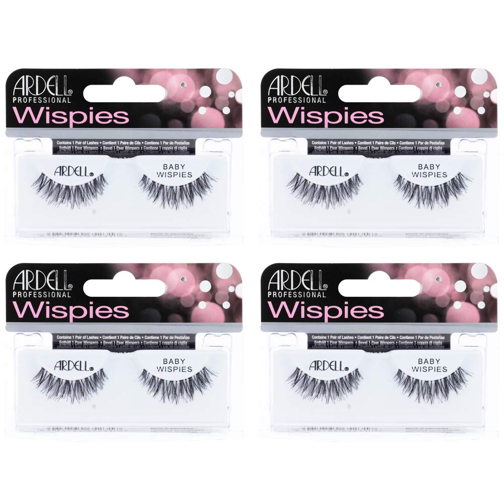 Ardell Baby Wispies Black 4 Pack closeup for natural, fluffy daytime lashes