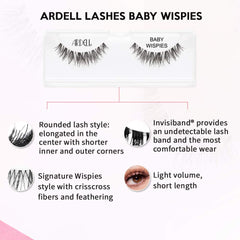 Ardell Baby Wispies Black 4 Pack packaging highlights cruelty-free lashes