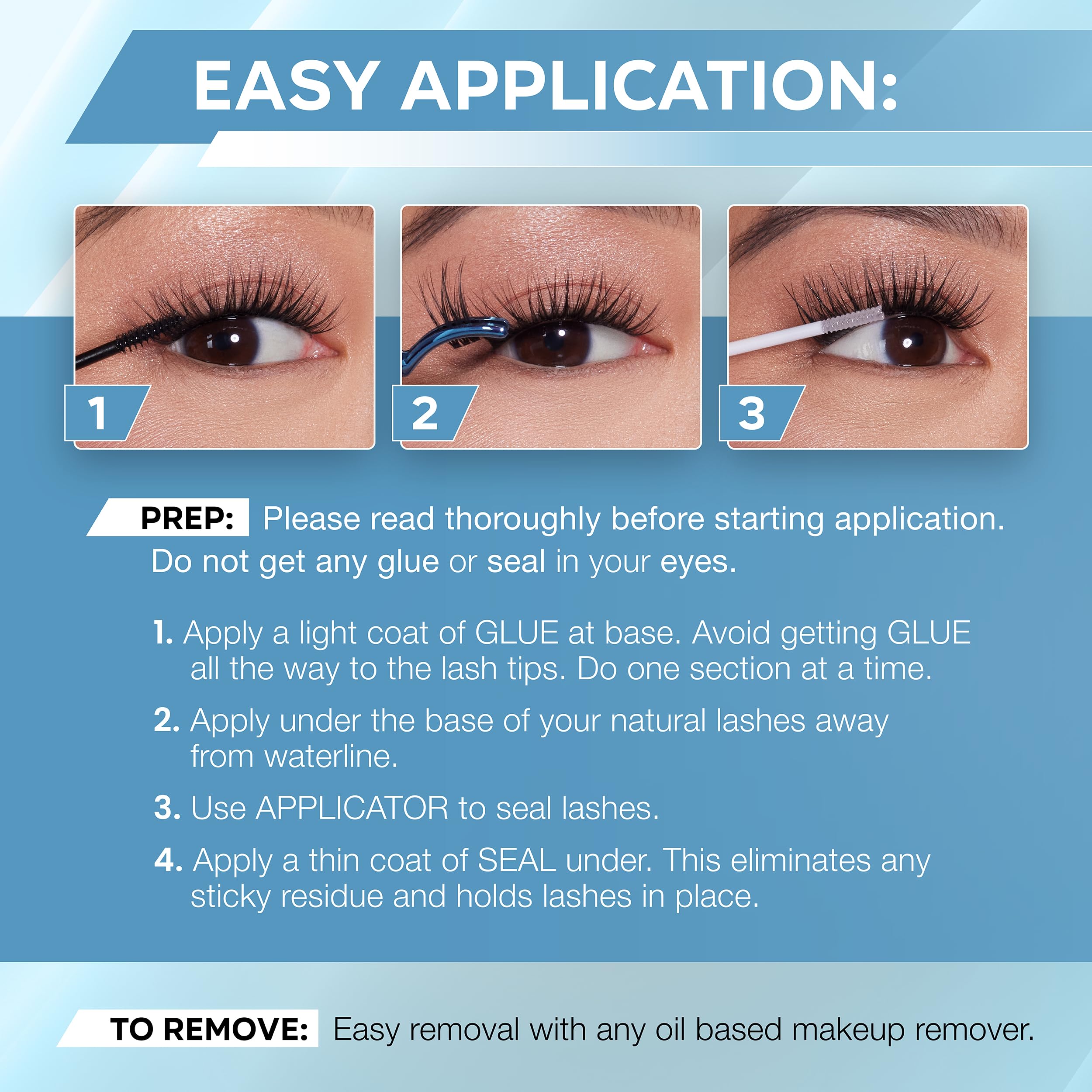 Ardell Bond & Seal by Duo with remover and contoured applicator supports precise placement.