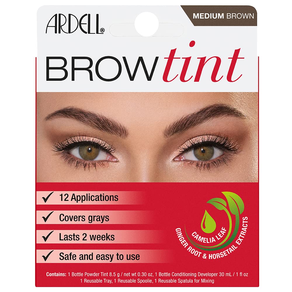 Ardell kit tinte cejas marrón medio para definición natural.