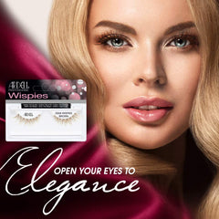 Ardell Demi Wispies Brown closeup highlights criss-cross lashes for natural flutter.