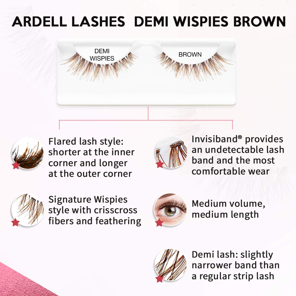 Ardell Demi Wispies Brown on eye demonstrates instant length and volume subtly.