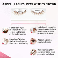 Ardell Demi Wispies Brown on eye demonstrates instant length and volume subtly.