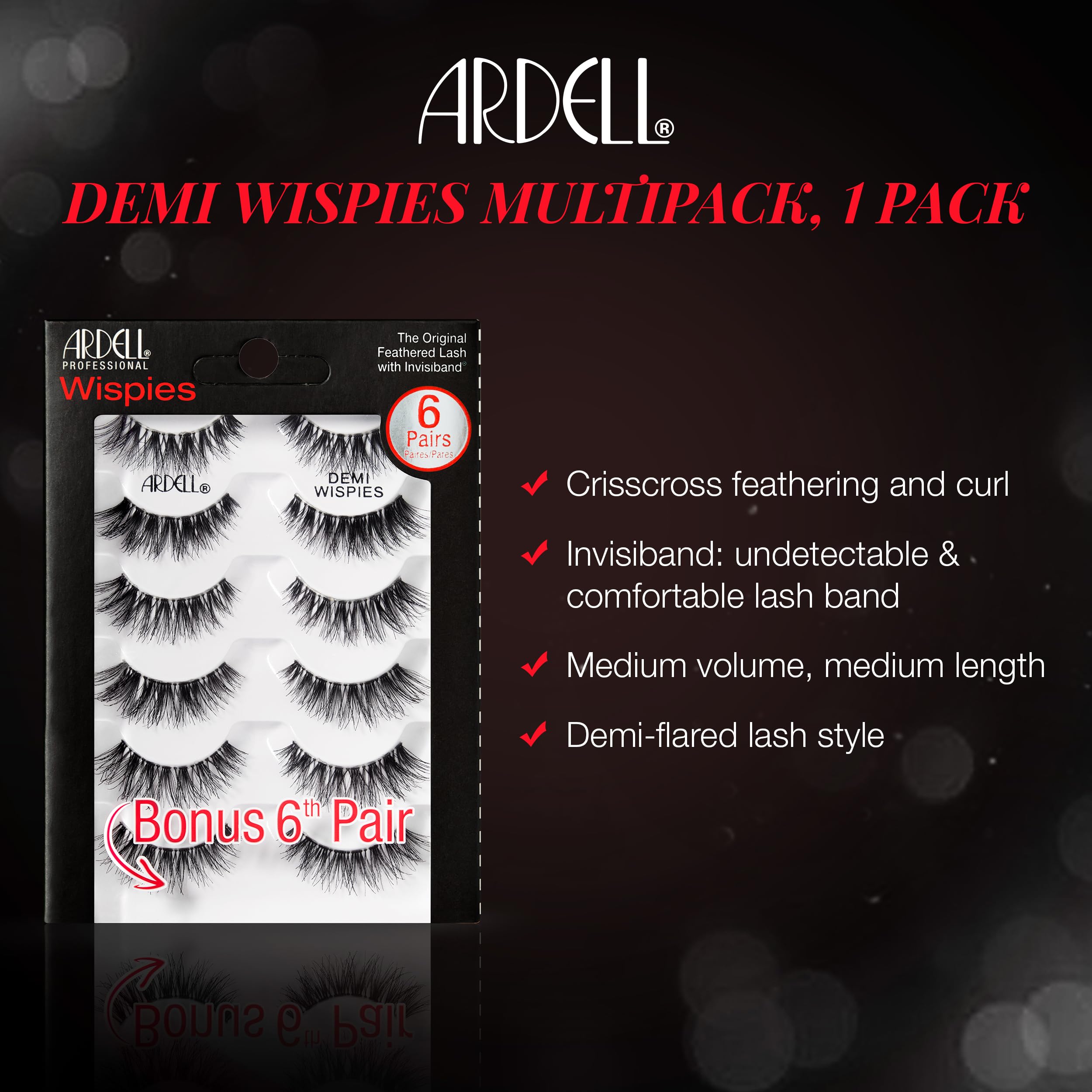 Ardell Demi Wispies inner and outer lengths create a natural flare.