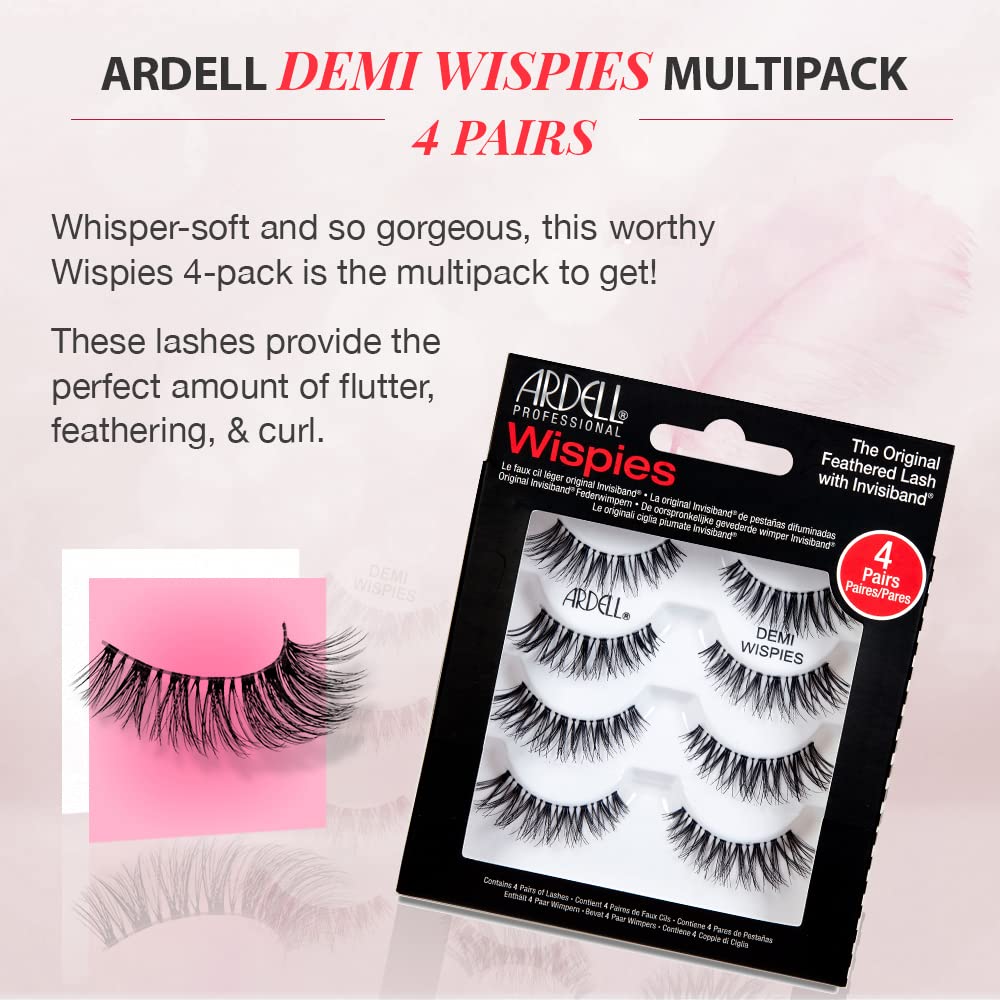 Ardell Demi Wispies with knot-free Invisiband for seamless natural wear.