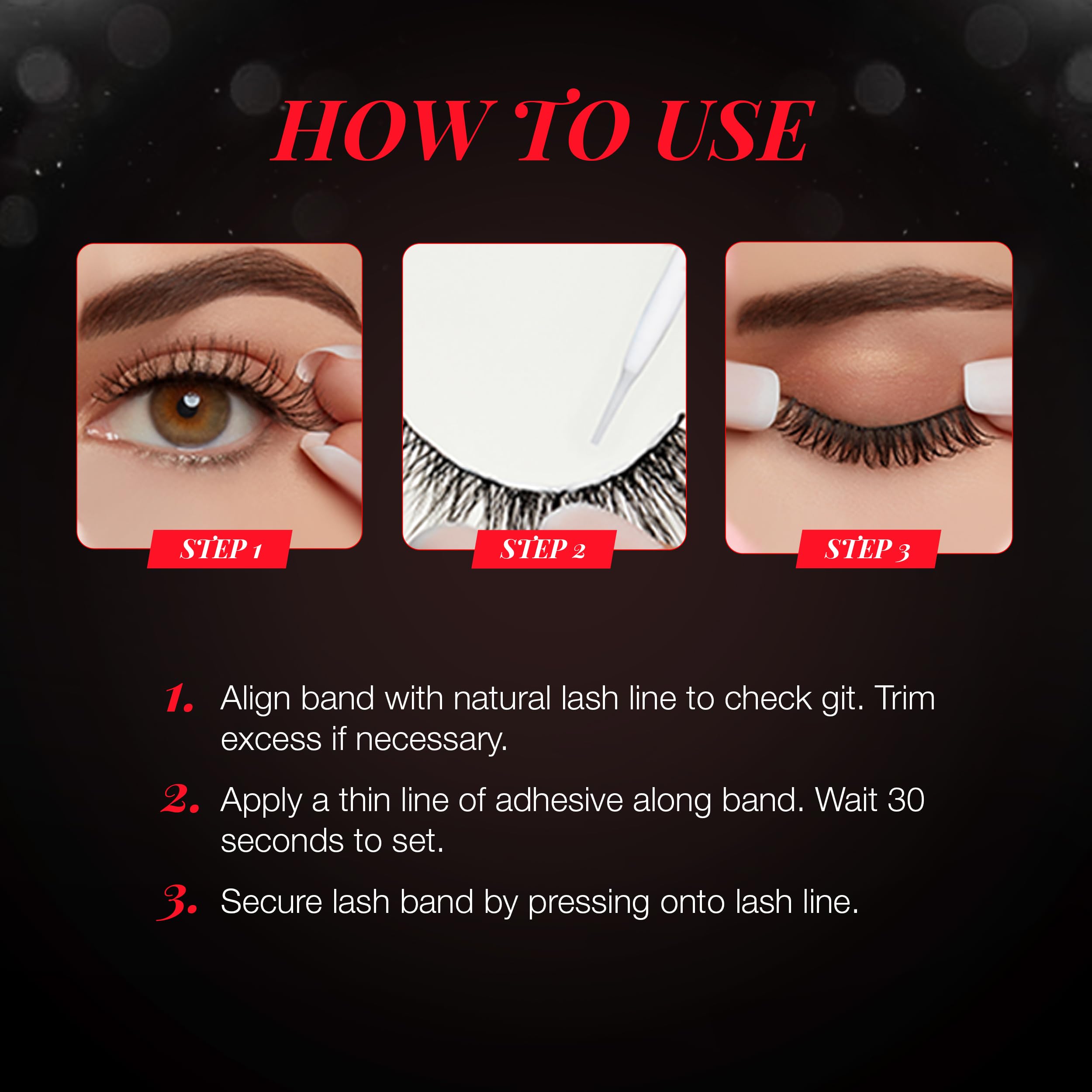 Ardell Demi Wispies on-eye look demonstrates wispy definition.