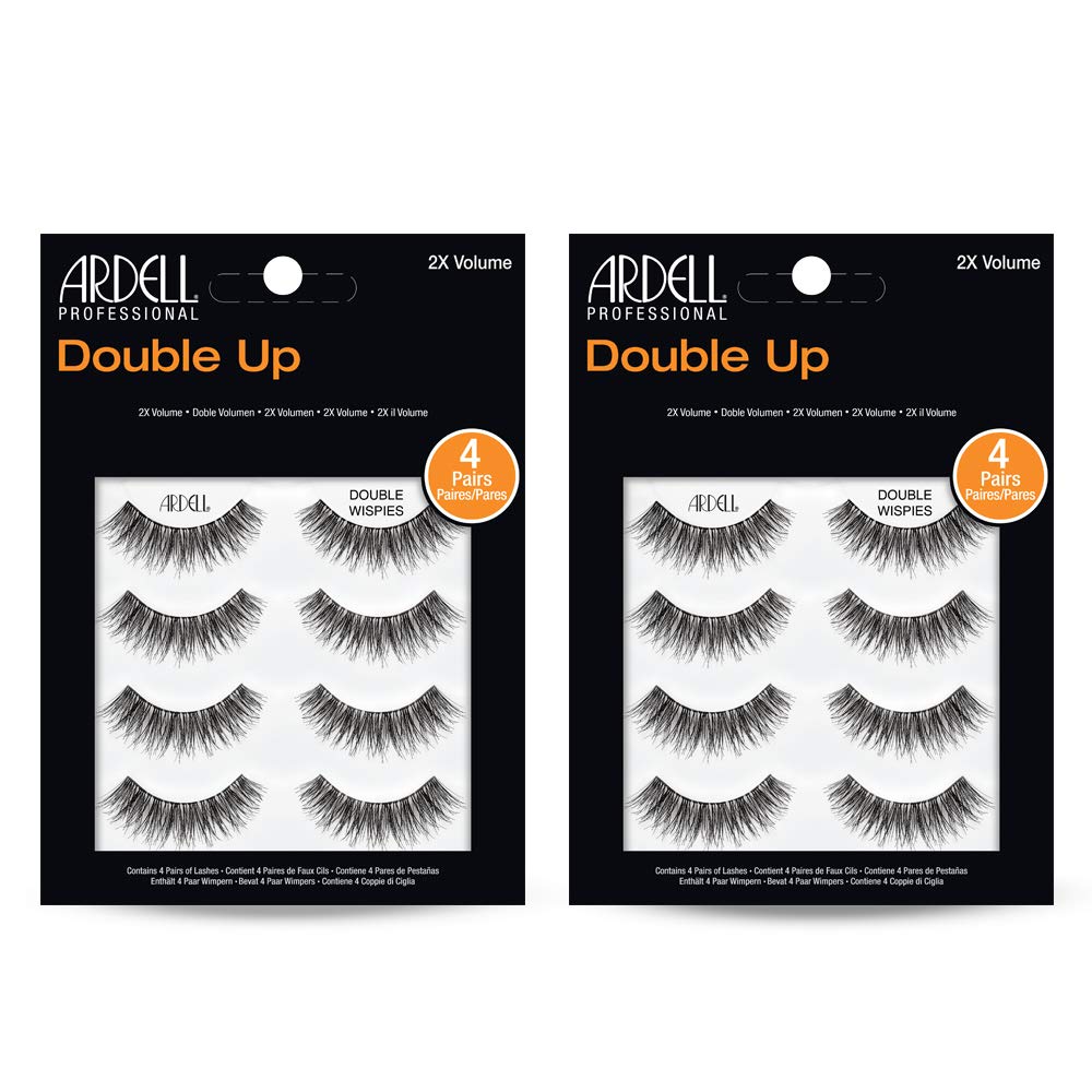 Ardell Double Up Wispies pack-front shows dramatic volume for bold night looks.