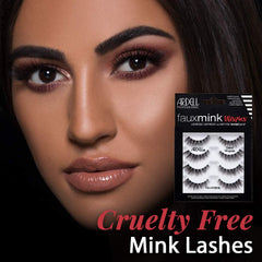 Ardell Faux Mink Demi Wispies invisiband close-up highlights seamless, lightweight lash band.
