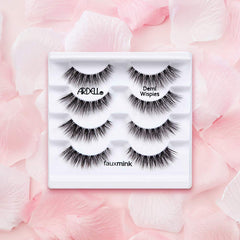 Ardell Faux Mink Demi Wispies on-eye natural look demonstrates subtle volume.