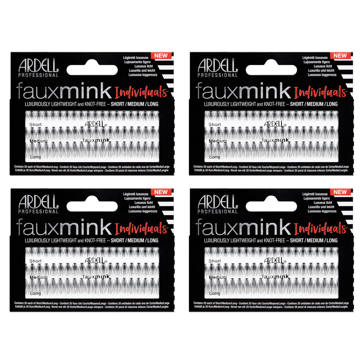 Ardell Faux Mink DIY Lash Clusters pack front shows diverse lengths for customization.