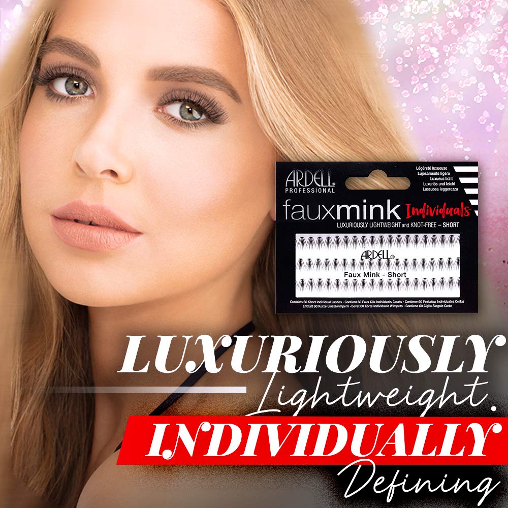 Ardell Faux Mink short black lash clusters ideal for quick, natural enhancement.