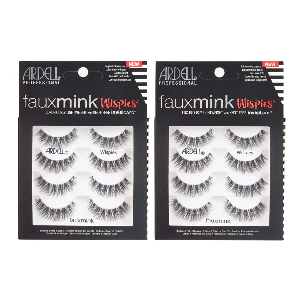 Ardell Faux Mink Wispies close-up shows feathered fullness for everyday glam.