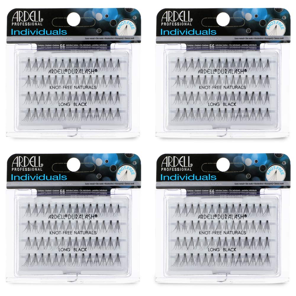 Ardell Long Black Individual Lashes with Knot-Free Invisiband for natural-looking volume and easy application.