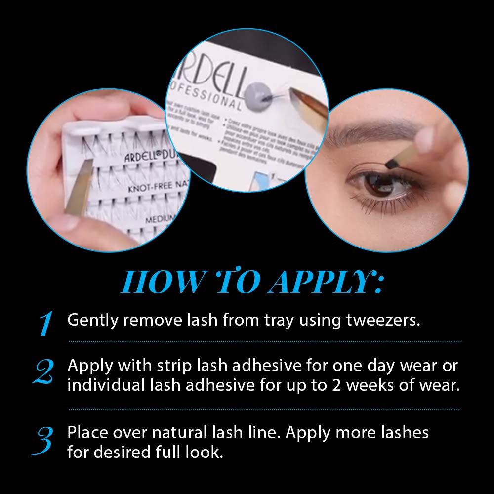 Ardell Medium Black Invisiband lashes in pack showcase lightweight, comfortable lash line