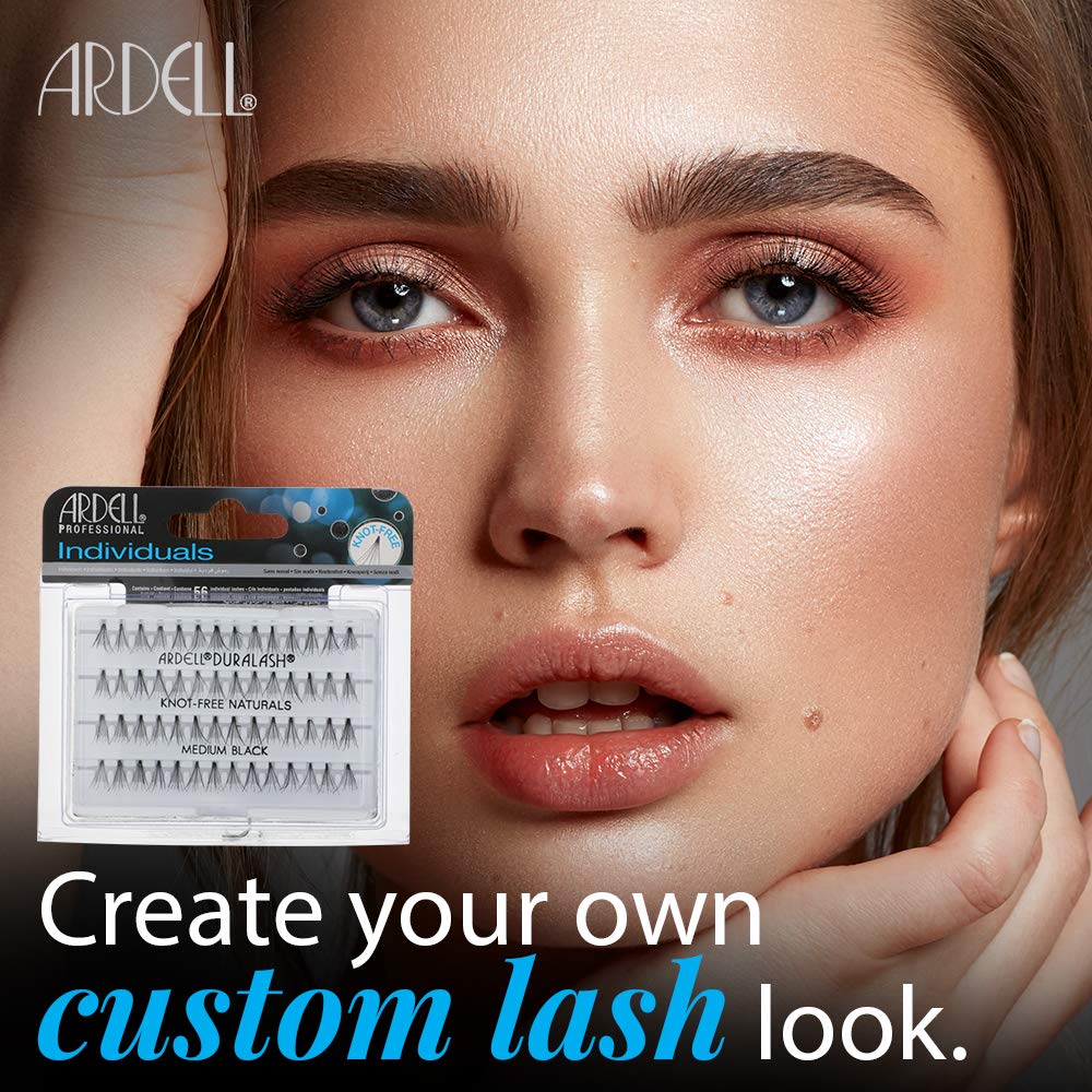 Ardell Medium Black Individuals close-up highlights knot-free Invisiband for seamless blending