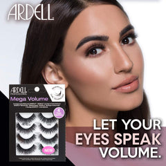 Ardell Mega Volume 252 3D effect close-up reveals dense lashes with premium finish.
