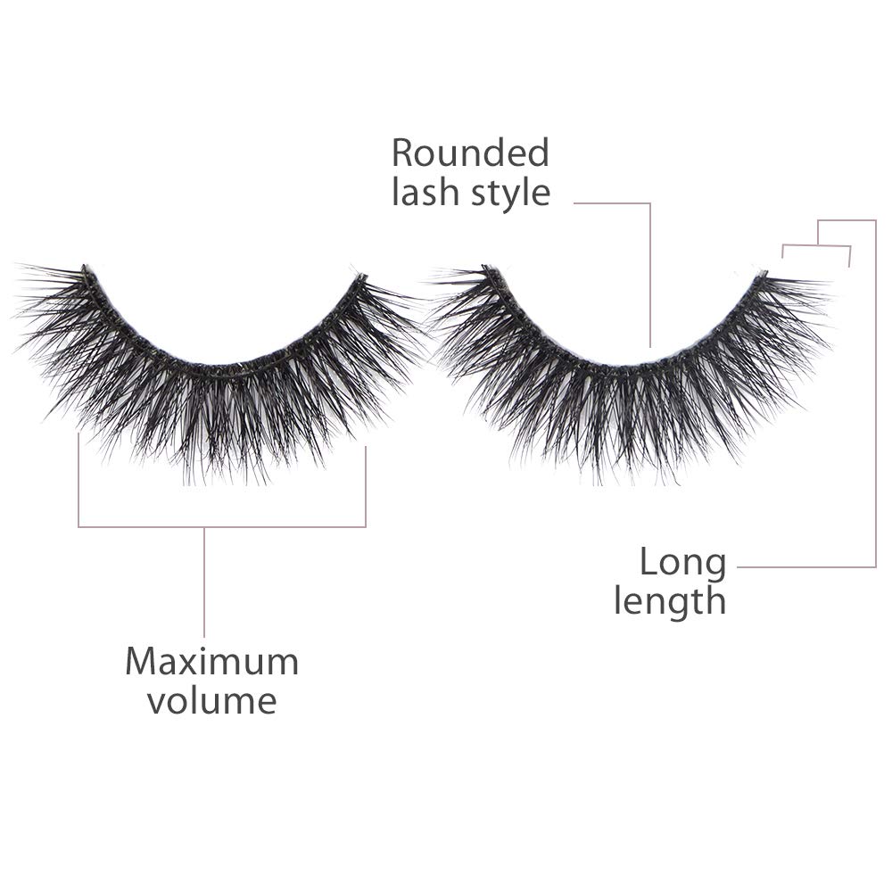 Ardell Mega Volume 252 lash style Striplash band shows elongated center lashes for eye brightness.