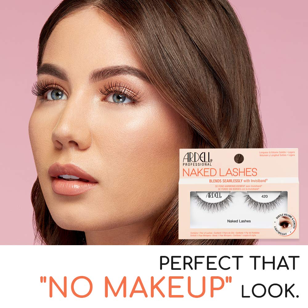 Ardell Naked Lashes 420 packaging view highlights four reusable strands for versatile daily wear.