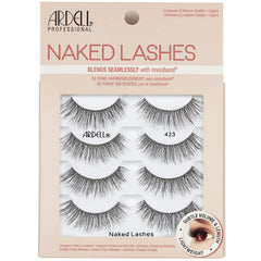 Ardell Naked Lashes 423 Invisiband application close-up for natural everyday look.