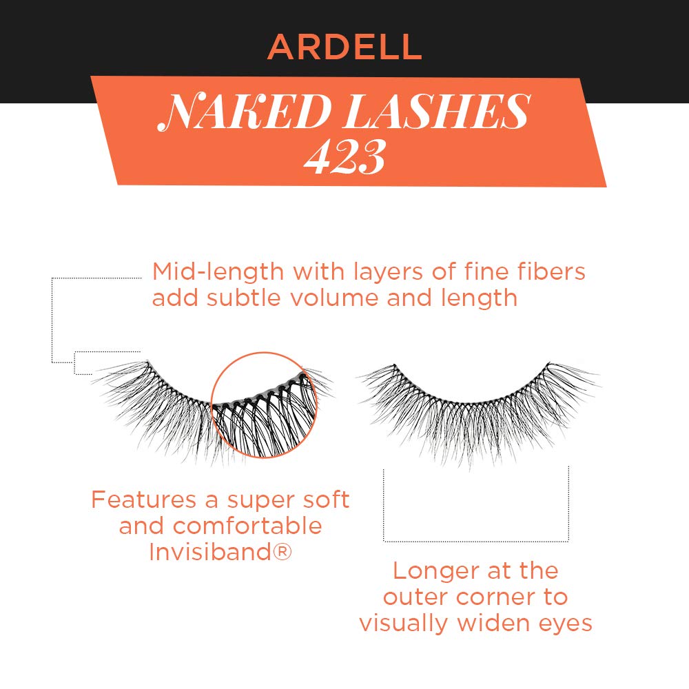 Ardell Naked Lashes 423 natural look suitable for day-to-night styling.