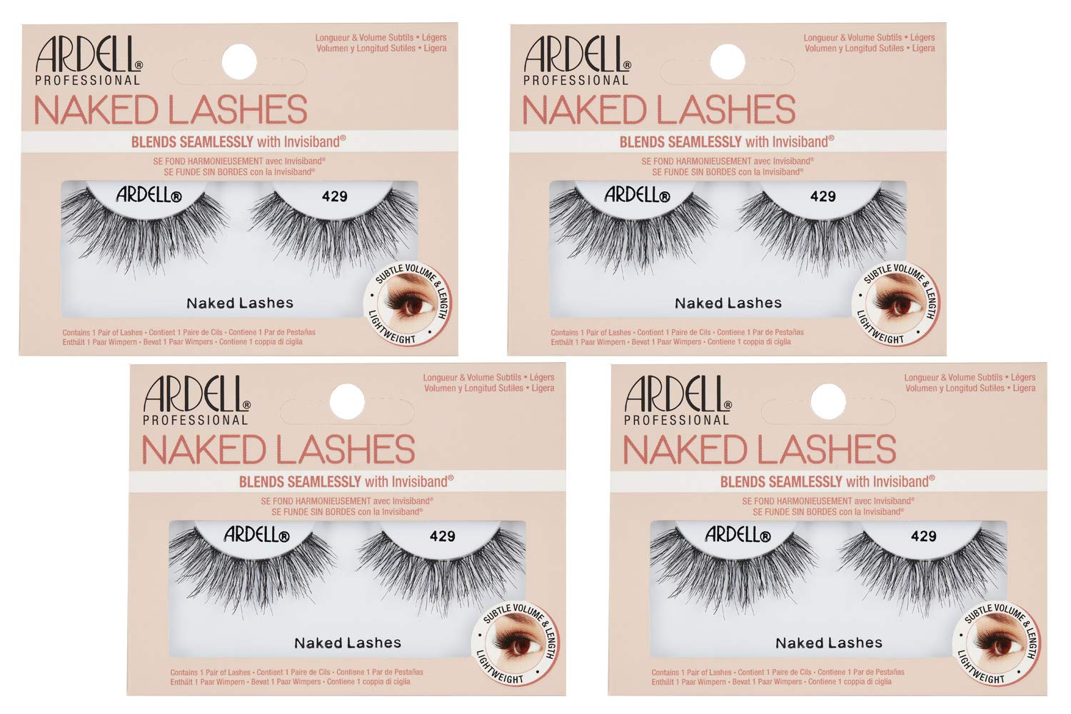 Ardell Naked Lashes 429 Invisiband closeup: undetectable band for natural enhancement.