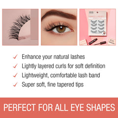 Ardell Naked Natural Lashes 427 Invisiband close-up shows secure, comfortable wear.