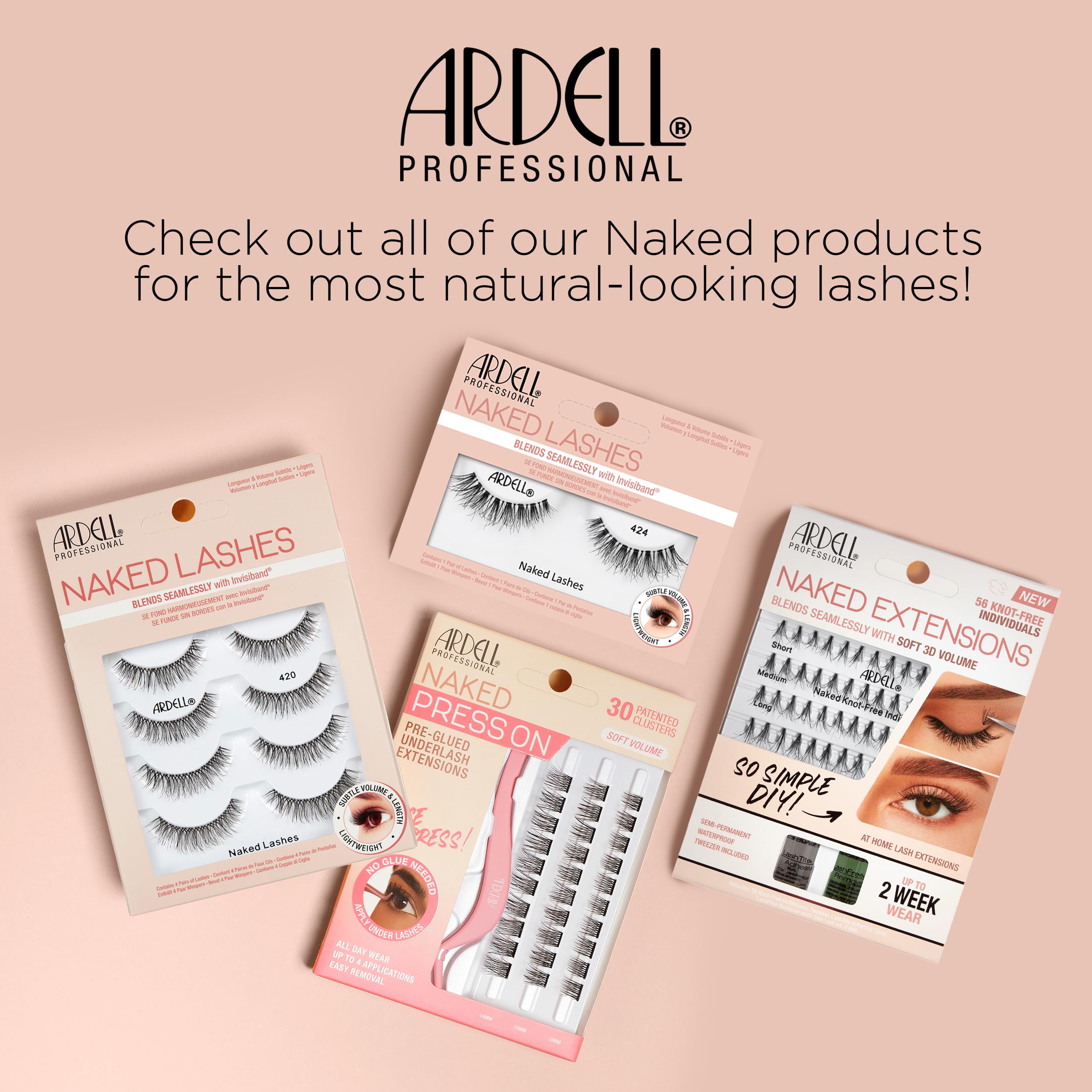 Ardell Naked Natural Lashes 427 packaging close-up emphasizes easy storage and reuse.