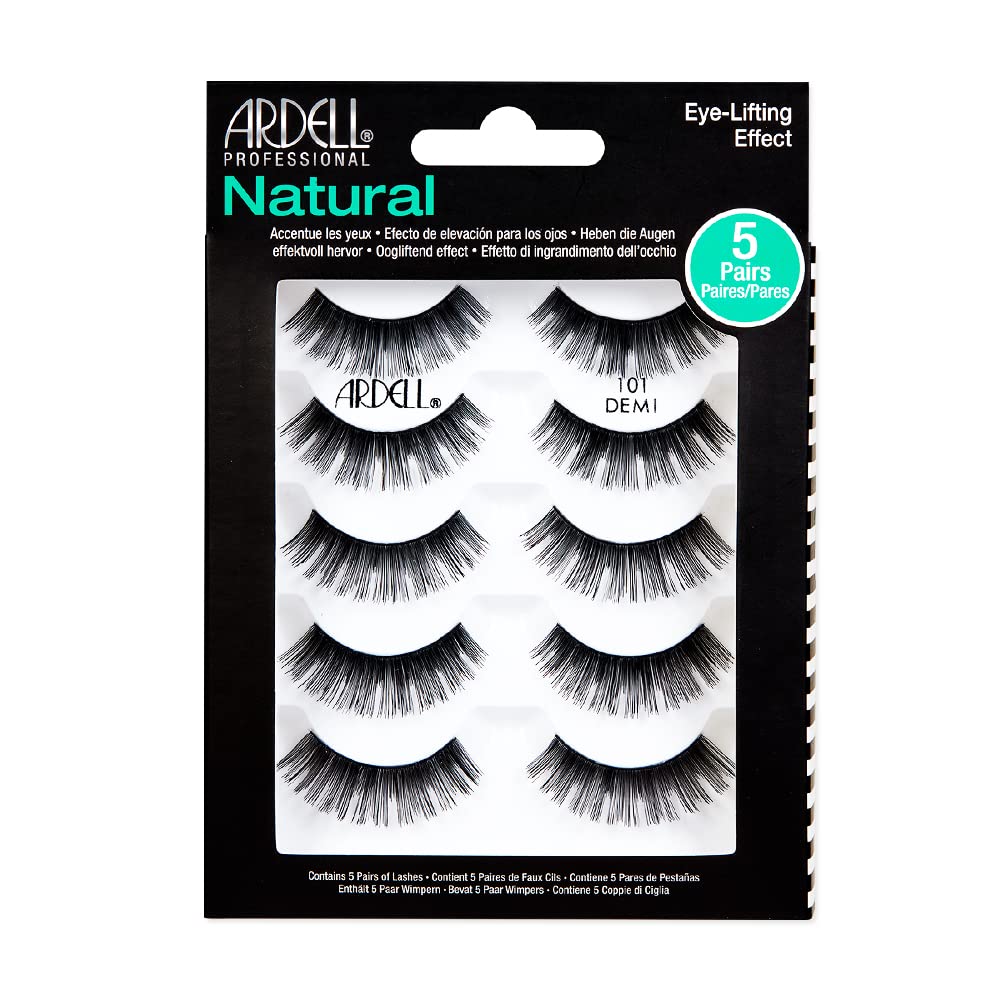 Ardell Natural 101 Demi Black lashes closeup—lightweight wear for daily elegance.